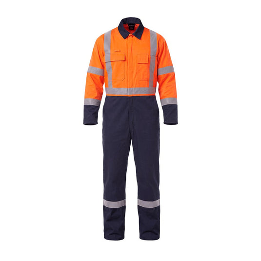 Esko Taped Polycotton Stretch H-Back Overalls, Orange/Navy