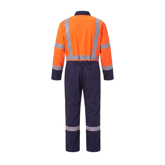 Esko Taped Polycotton Stretch H-Back Overalls, Orange/Navy