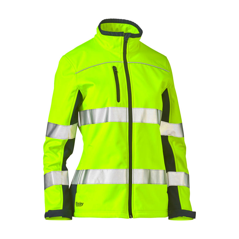 Load image into Gallery viewer, Bisley Women&#39;s Hi Vis Taped Soft Shell Jacket
