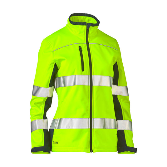 Bisley Women's Hi Vis Taped Soft Shell Jacket