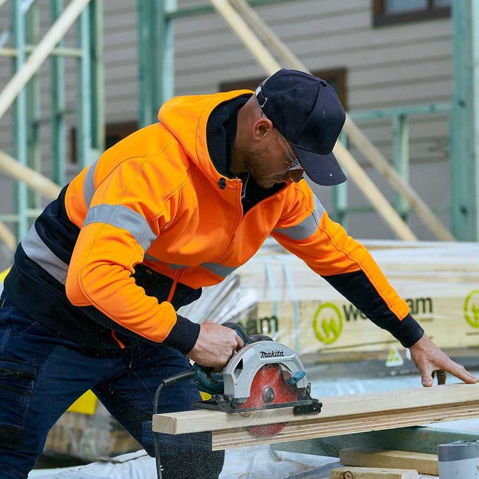 Bisley Hi Vis Taped Fleece Hoodie with Sherpa Lining