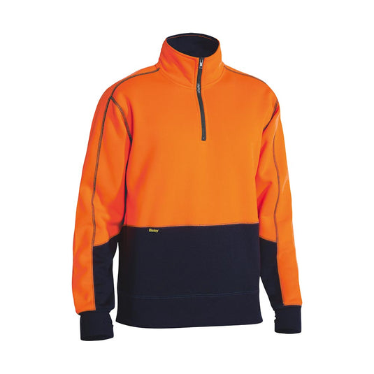 Bisley Hi Vis Fleece 1/4 Zip Pullover