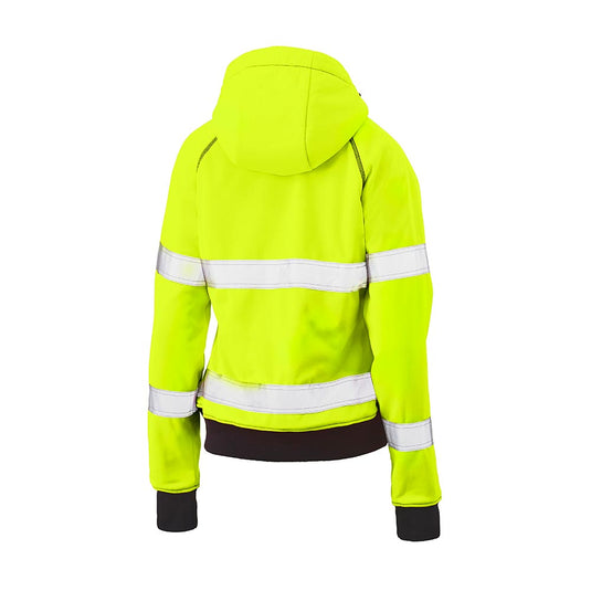 Bisley Womens Hi Vis Taped Zip Front Hoodie w/ Sherpa Lining