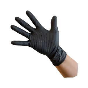 Hytec Diamond Textured Black Nitrile Disposable Gloves: Box/100 image