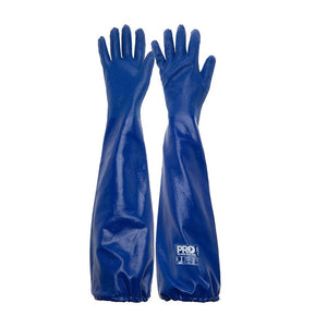 Blue Nitrile Chemical Gloves 60cm image