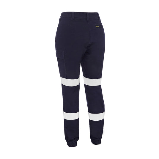 Bisley Womens Taped Cotton Cargo Cuffed Pants, Navy