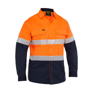 Bisley X Airflow Hi Vis Taped Stretch Ripstop Long Sleeve Shirt image