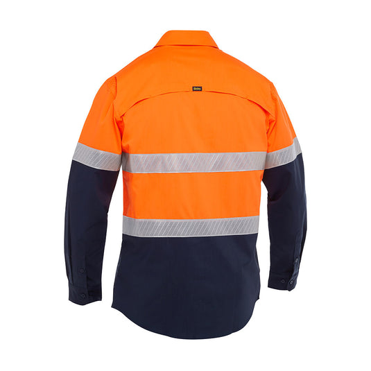 Bisley X Airflow Hi Vis Taped Stretch Ripstop Long Sleeve Shirt