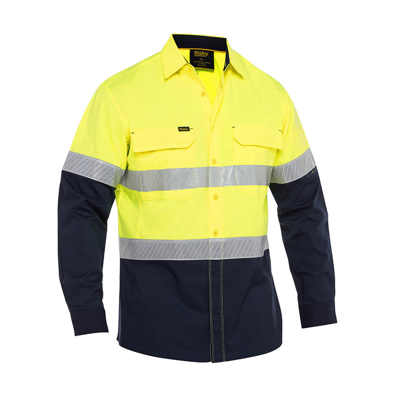 Load image into Gallery viewer, Bisley X Airflow Hi Vis Taped Stretch Ripstop Long Sleeve Shirt
