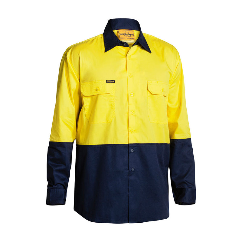 Load image into Gallery viewer, Bisley Hi Vis Lightweight Cotton Drill Long Sleeve Shirt
