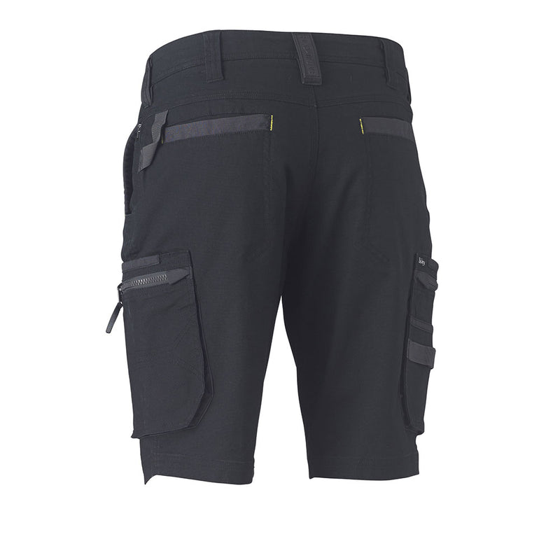 Load image into Gallery viewer, The Bisley Flex &amp; Move Stretch Utility Zip Cargo Short features back and utility pockets, a YKK zipper, and Cordura® reinforcements, ideal for safety-focused work environments, embodying Active Safety’s commitment to durable workwear.
