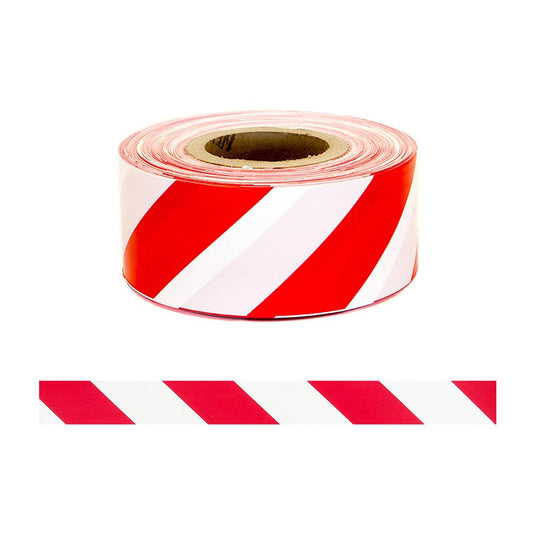 Esko PE Barrier Warning Tape, Red/White: 250m
