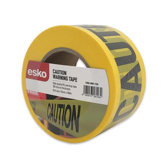 Esko Caution Warning Tape, Black/Yellow: 250m
