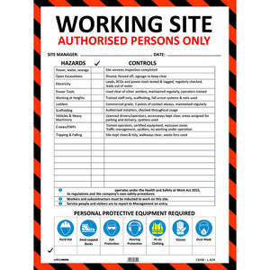 Construction Site Hazard ID Board 600 x 800 ACM image