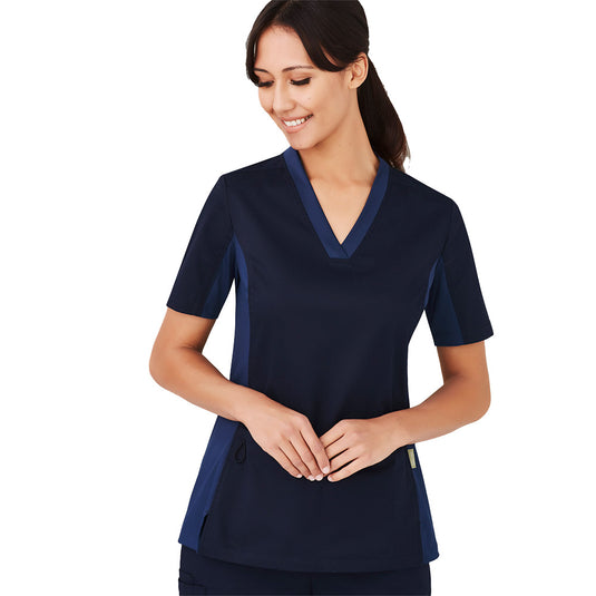 Biz Womens Riley Stretch Scrub Top