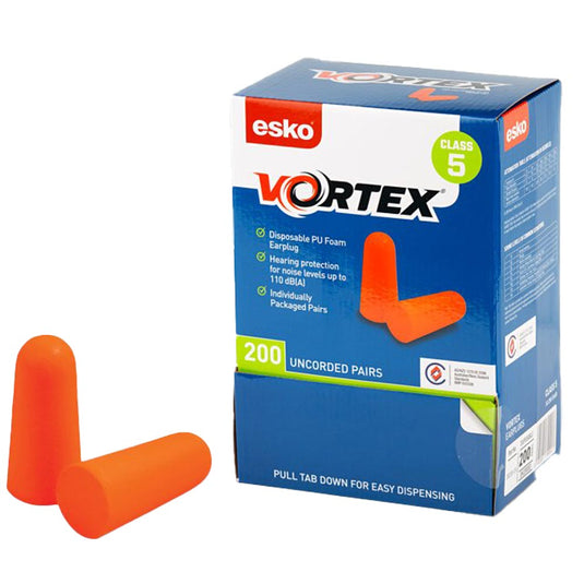 Esko Vortex Earplugs Class 5 Orange Uncorded: Box/200