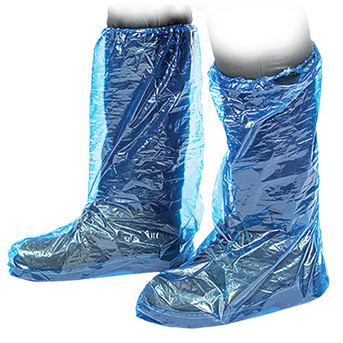 Disposable PE Boot Covers Blue: Pack/100