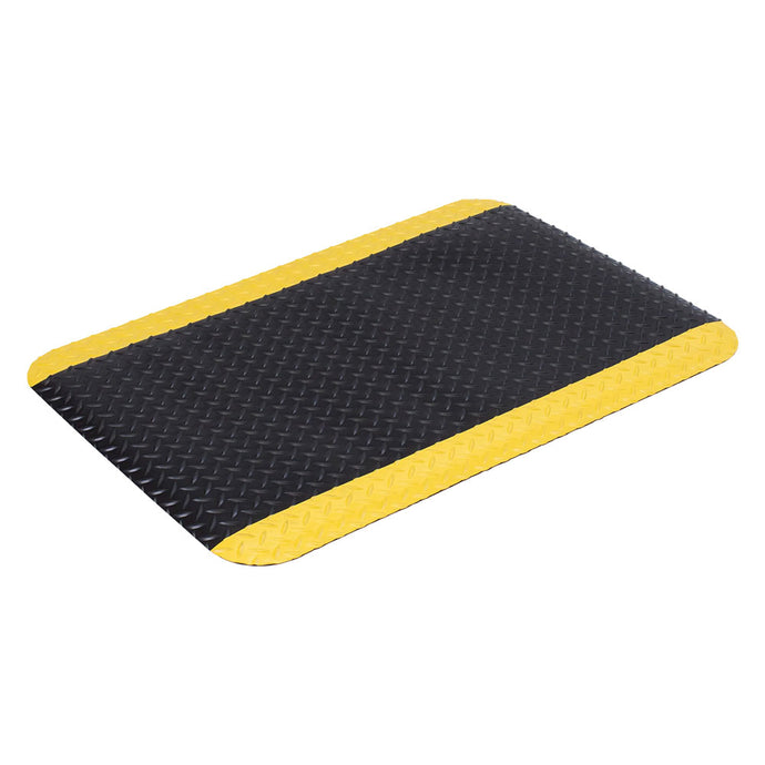 Diamond Plate Anti-Fatigue Mat, Black/Yellow: 900 x 600mm