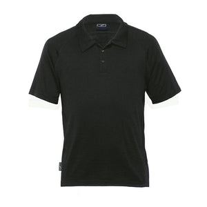 Merino Mens Short Sleeve Polo, Black image