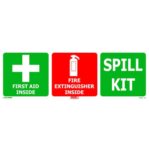 First Aid / Fire Extinguisher / Spill Kit Self Adhesive: 300 x 100 image