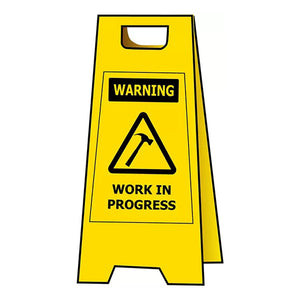 Warning Work in Progress A-Frame Floor Stand Sign image