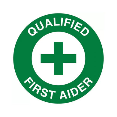 Qualified First Aider Hard Hat Label 45mm