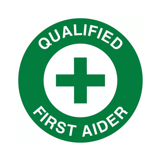 Qualified First Aider Hard Hat Label 45mm