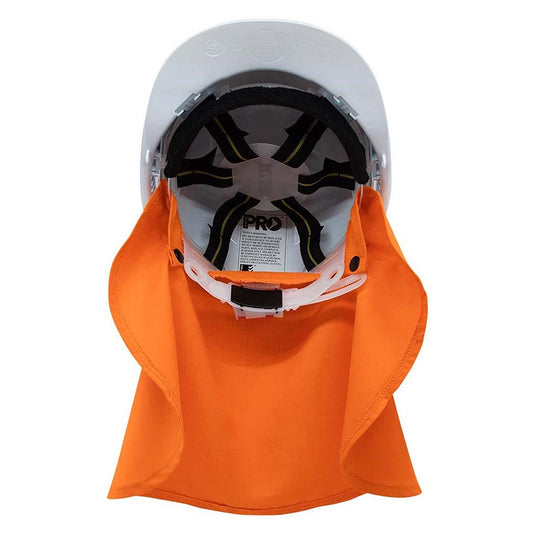 Hard Hat Neck Sun Shade, Orange (Dome Tabs)