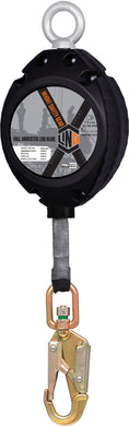 LINQ Webbing Inertia Reel 6M close-up, showcasing the self-retracting mechanism designed for height safety. The reel maintains tension to prevent loose webbing, ensuring safe operation within work area standards.