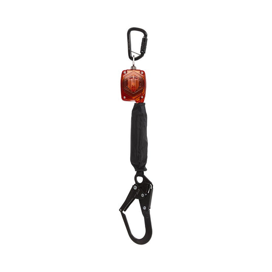 LINQ Tetha Bloq 2M Self Retracting Lifeline: 1x Triple Action Carabiner / 1x Double Action Scaff Hook