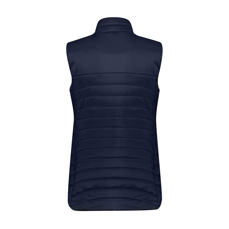 Load image into Gallery viewer, Biz Womens Expedition Vest, a quilted sleeveless puffer with horizontal stitching and a stand-up collar, showcases lightweight insulation and durable rip-stop material, ideal for active safety and workwear environments.
