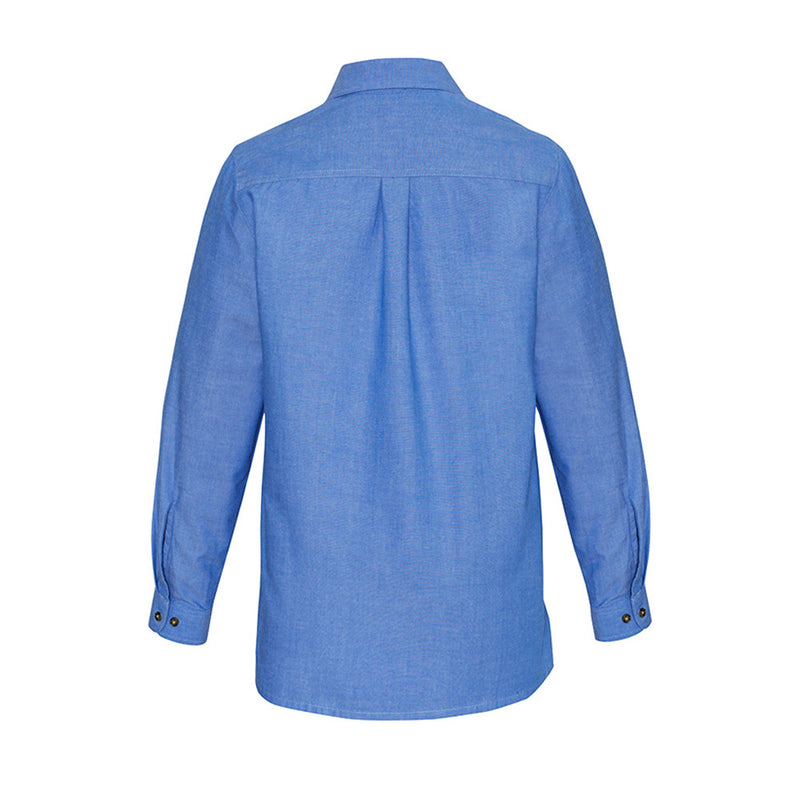 Load image into Gallery viewer, Biz Womens Long Sleeve Shirt, Chambray Blue
