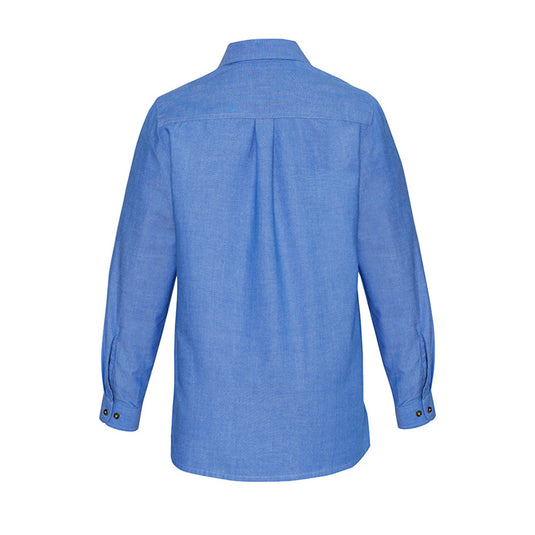 Biz Womens Long Sleeve Shirt, Chambray Blue