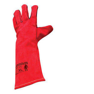 Armour Leather Red Left Hand Welding Glove 40cm image