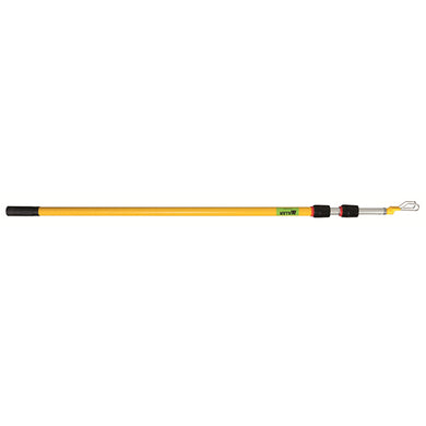 Miller QuickPick Telescopic Rescue Pole, designed from aluminium and fiberglass, extends from 1.2m to 3.6m. Features a locking attachment clip for secure harness connection, ideal for height safety emergencies.