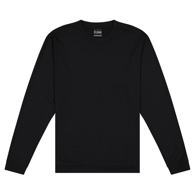 Load image into Gallery viewer, Moeraki Mens Merino Crew Neck Pullover, Black
