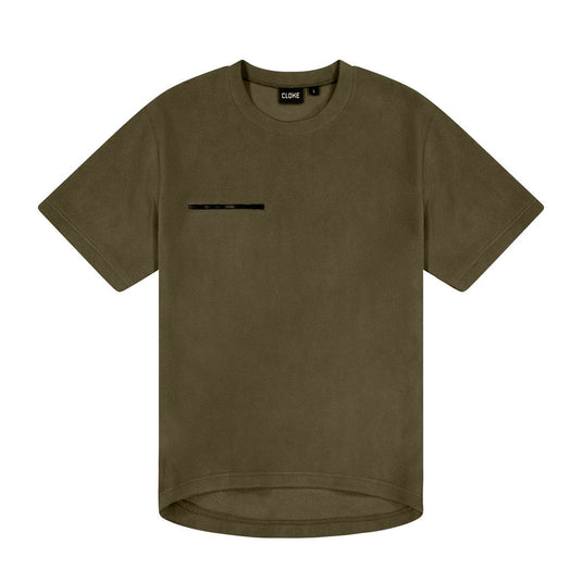 Monowai Fleece Tee showcasing its durable design, featuring a zippered chest pocket and black stripe. Ideal for outdoor work, this quick-drying, breathable shirt embodies Active Safety's commitment to reliable workwear.