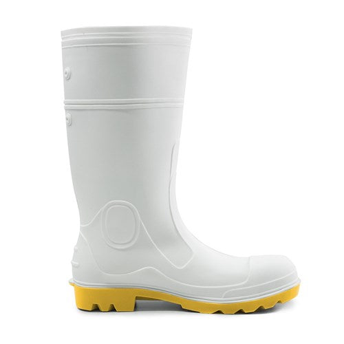 Load image into Gallery viewer, Bison PVC Food Industry Gumboot: White/Grey
