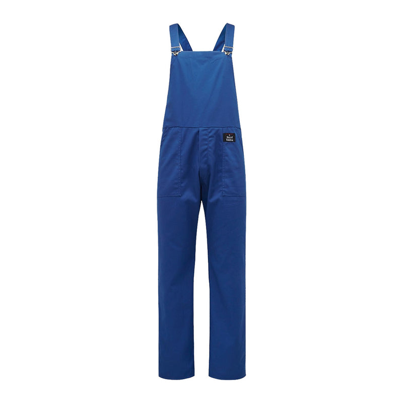 Load image into Gallery viewer, Hard Yakka Polycotton Bib &amp; Brace Overall, Royal Blue, featuring adjustable shoulder straps, heavy-duty nickel-coated buckles, and a front chest panel with a logo patch on the right hip, ideal for active workwear.
