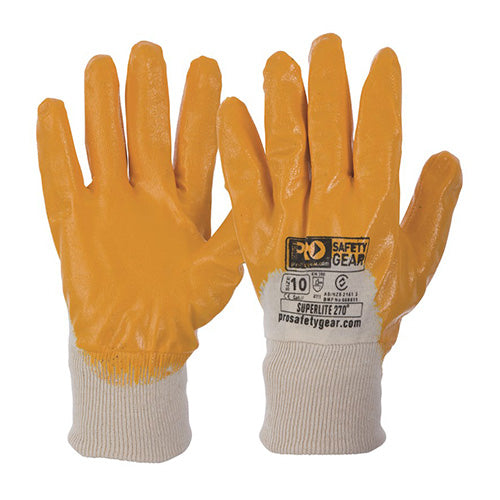 Pro SuperLite Orange Nitrile 3/4 Dip Gloves