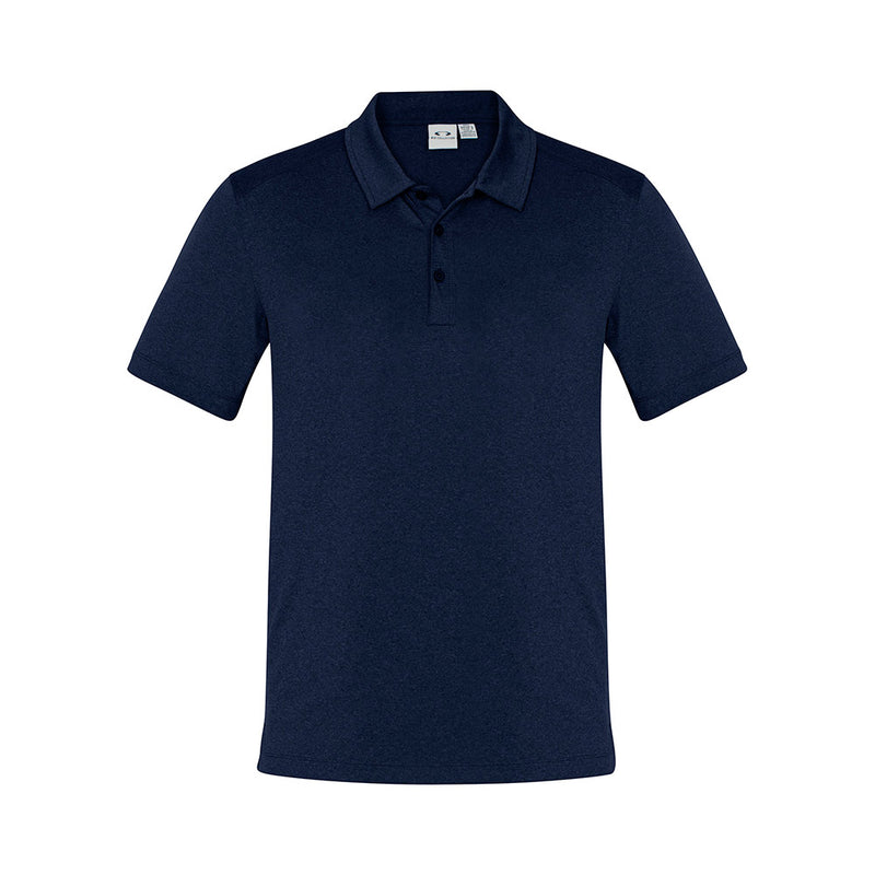 Load image into Gallery viewer, Biz Aero Short Sleeve Polo Shirt featuring a heathered marle pattern and flat-locked shoulder seams, designed for comfort and durability with anti-shrink, anti-fade fabric, ideal for active and safety-focused environments.
