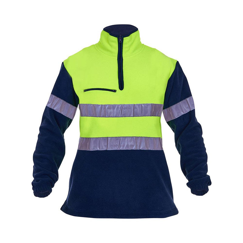 Load image into Gallery viewer, Hi Vis Taped 380gsm 1/4 Zip Polar Fleece
