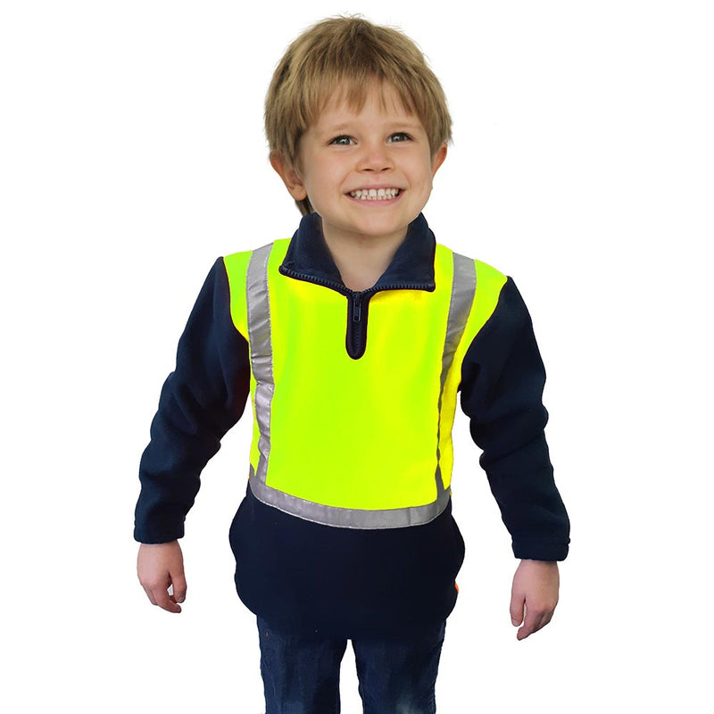 Load image into Gallery viewer, Caution Childrens Hi Vis Polar Fleece Sweater

