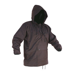 Caution Oilskin Long Sleeve Lace Up Parka, Brown image
