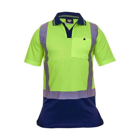 Caution Hi Vis Taped Microfibre Polo