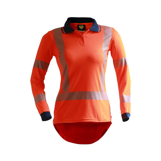 Caution Women's TTMC-W Segmented Tape Micro Fibre L/S Polo