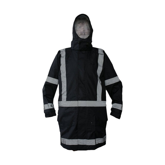 Caution Taped Fleece Lined Rain Jacket