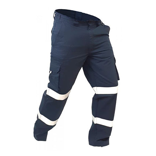 Caution 100% Cotton Taped Cargo Trousers, Navy