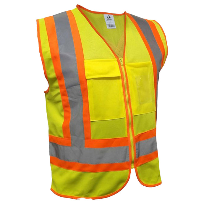 Caution Day/Night X-Back Safety Vest, Yellow/Orange
