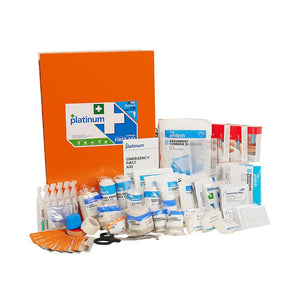 Platinum First Aid Kit 208 Piece Jumbo Orange Metal Cabinet image